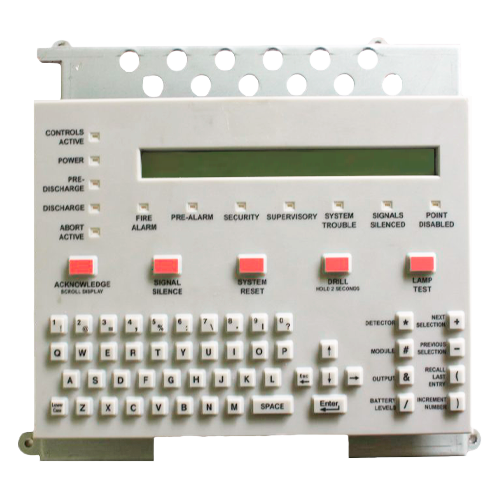 TECLADO QWERTY PARA NFS-320 y NFS2-640Interfaz frontal en español para consultar eventos, programar parámetros y ejecutar controles del sistema desde el gabinete principal