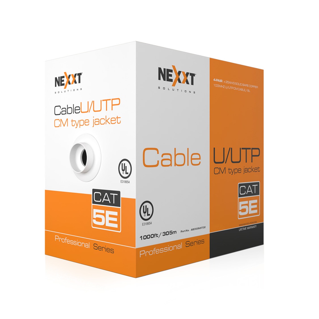CABLE UTP CATEGORIA 5e 4P CM 305m GRIS